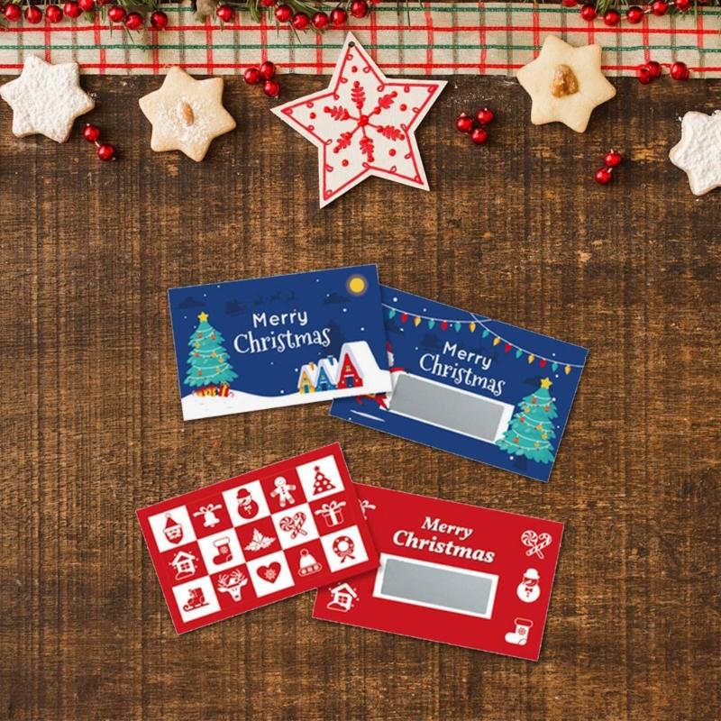 30 шт. многоразовых скретч-карт для рождественской вечеринки, купоны на подарки ручной работы для дня рождения, свадьбы, рождественского празднования
