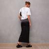 Women Fishtail Skirt with Large Hem High Waist Hip Wrapped Imitation Silk Maxi Skirt Solid Color Slimming Satin Skirt