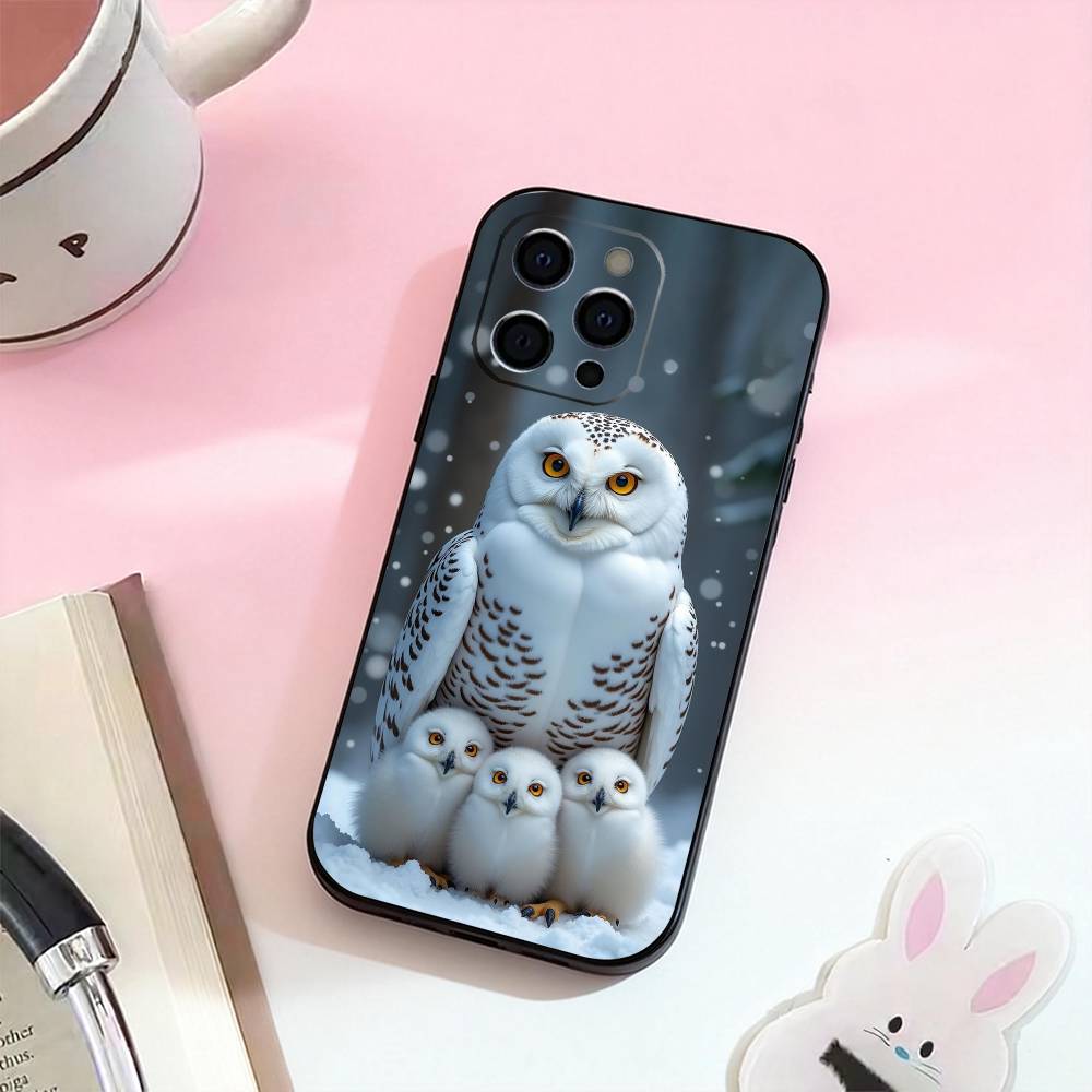 Милый Чехол-Сова Для iPhone 17,16,15,14,13,12,11 Plus,Pro,Max,XS Силиконовый Мягкий Чехол