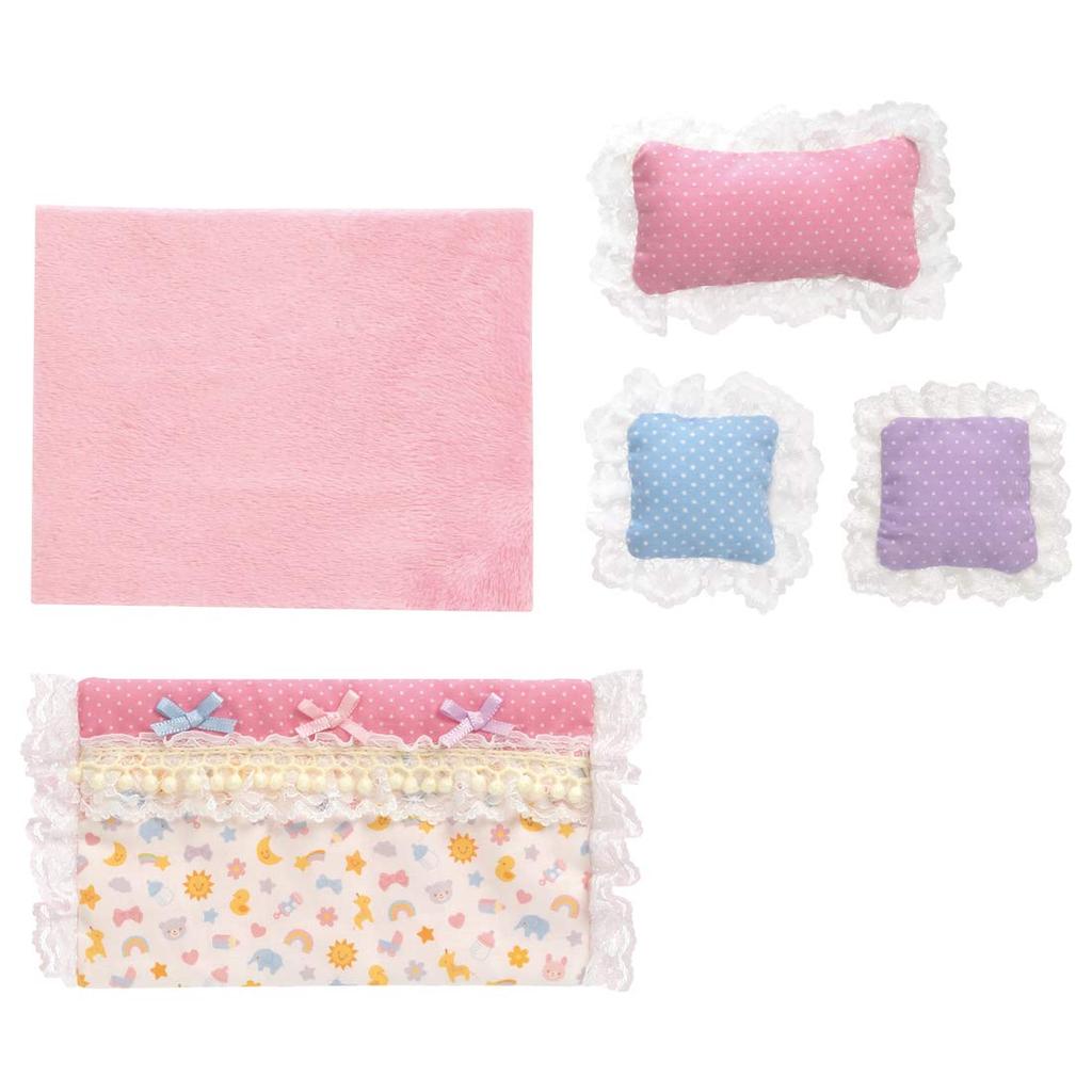 Takara Tomy Triplet Baby Doll Pretend Play Toy for Ages 3 and Meets Toy Safety Standards and ST Mark "Licca-chan LF-09 Crib" Dress-up Up, Certified.