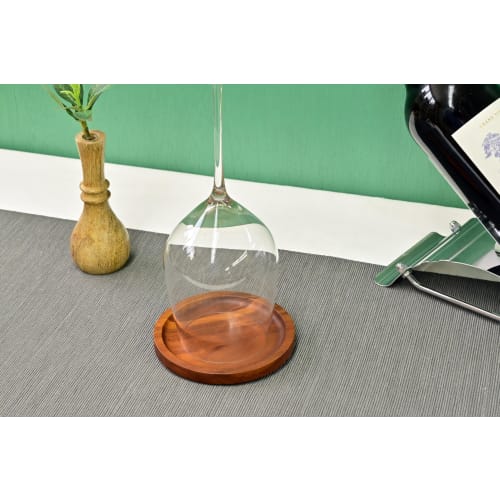 Swanson Shoji Wooden Acacia Coaster, Stackable, Approx. 10.6cm W X 10.6cm D X 1.6cm H, Brown, CT-201