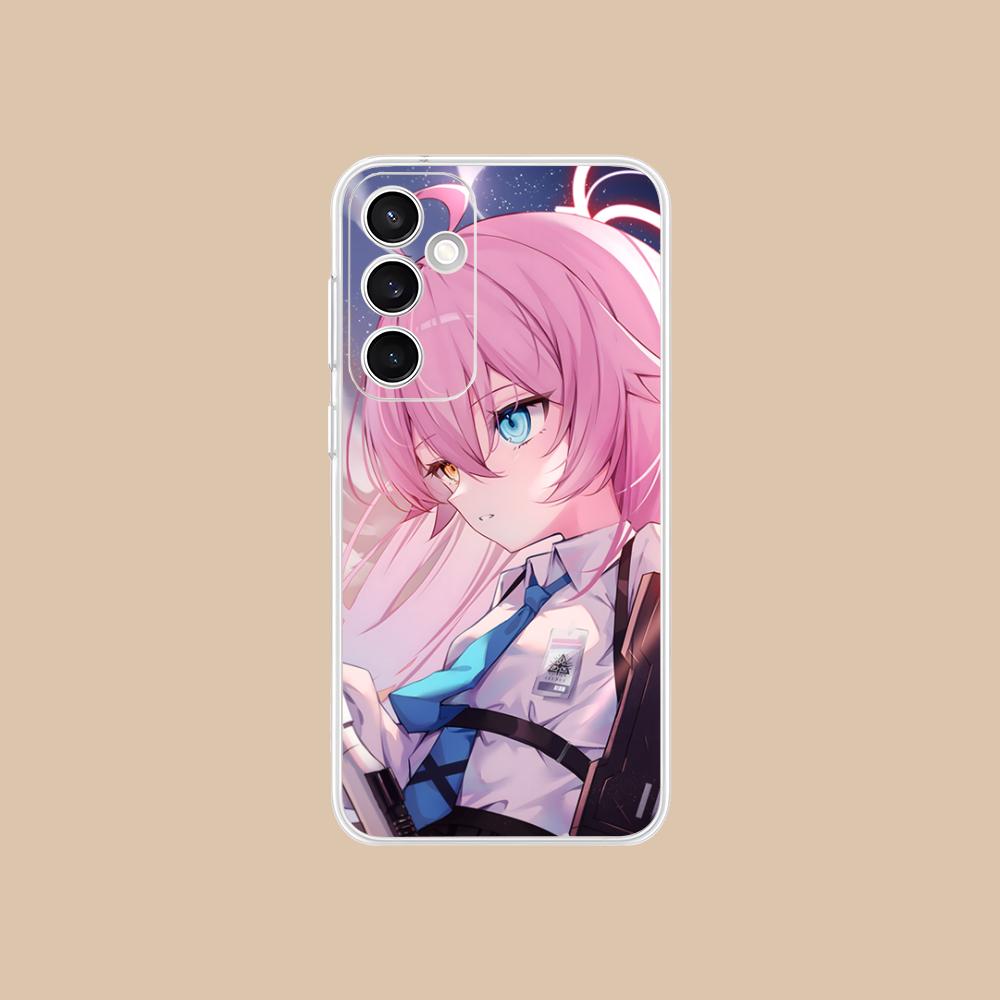 Прозрачный чехол для мобильного телефона Blue Archive Takahashi Hoshino для Samsung Galaxy S25 S24 S23 S22 S21Plus FE Ultra Цветная обложка