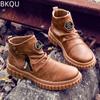 Трендовые мужские ботинки для инструментов в британском стиле с толстой подошвой и круглым носком, удобные модные, пригодные для носки, на открытом воздухе, повседневные, нескользящие, трендовые, большой размер