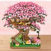 3D Mini Sakura Tree Building Blocks Toys, Diy Cherry Blossom Bricks Tree House Model, Ornament Model, Brick Games, Kids Gift