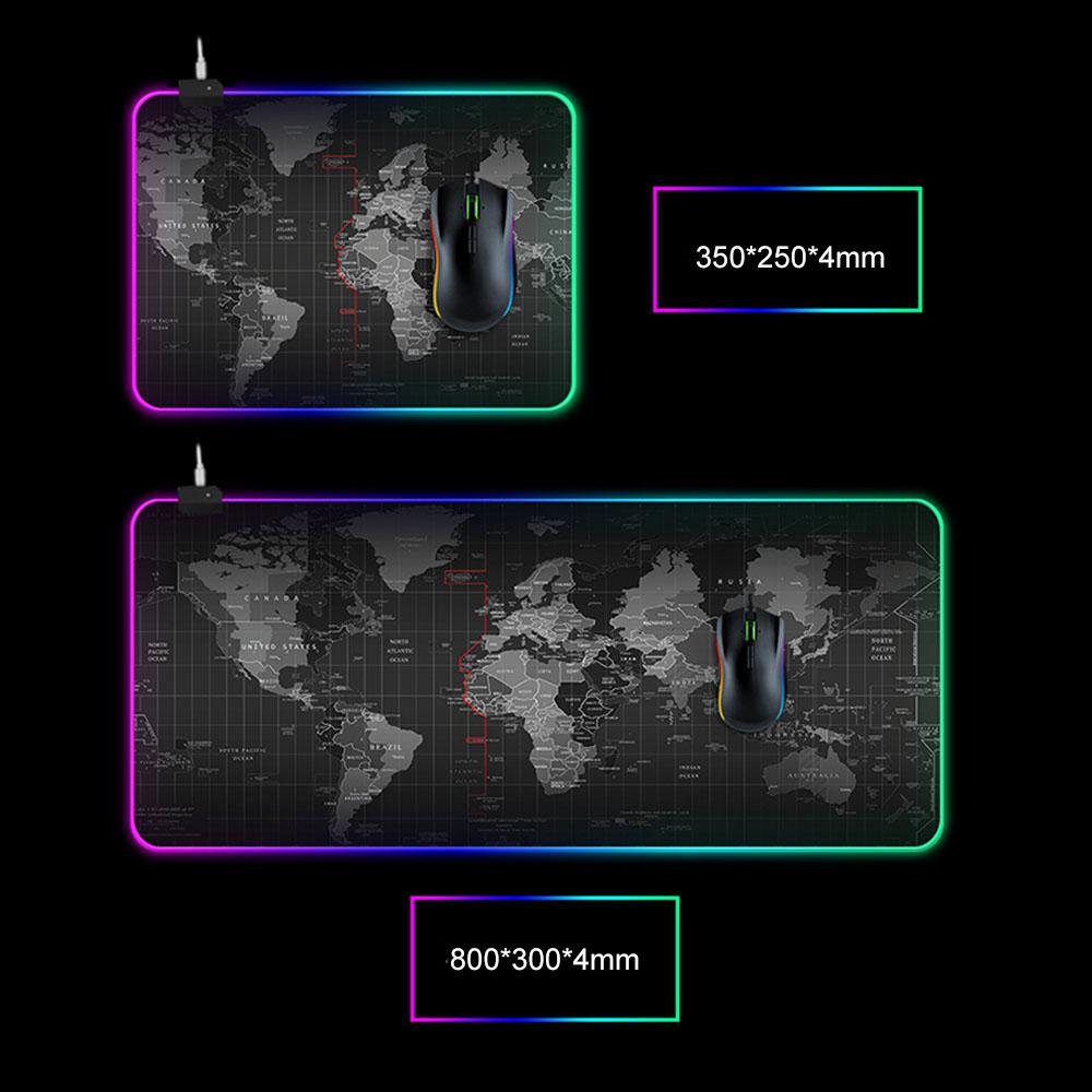 Светодиодный RGB коврик для мыши Коврик для мыши 14 режимов освещения Игровой Очень большой мягкий удлиненный нескользящий коврик для мыши для ПК, ноутбука