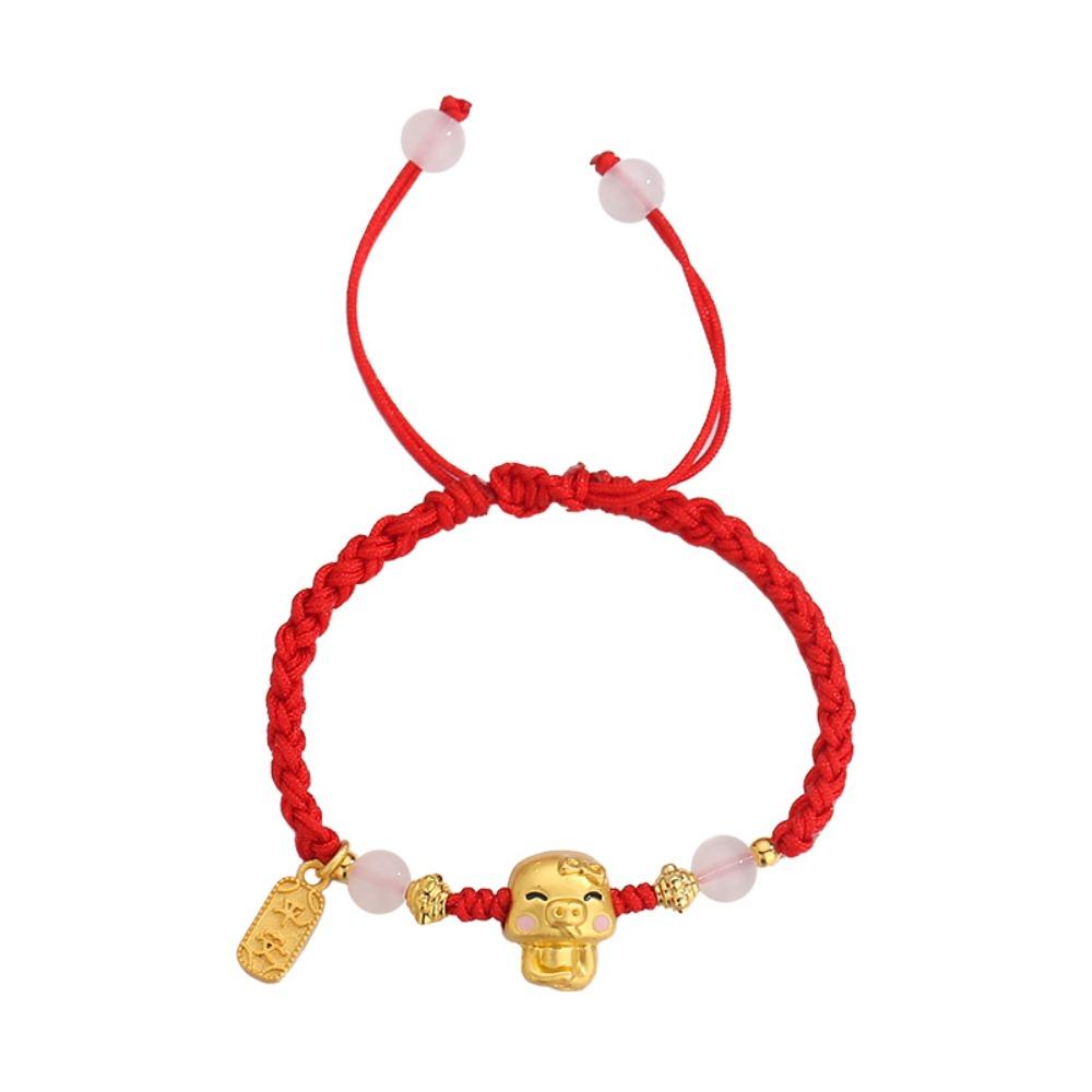 Lucky Rope Snake Animal Bracelet Cartoon Braided Hand Rope Creative Snake Year Bracelet  Men