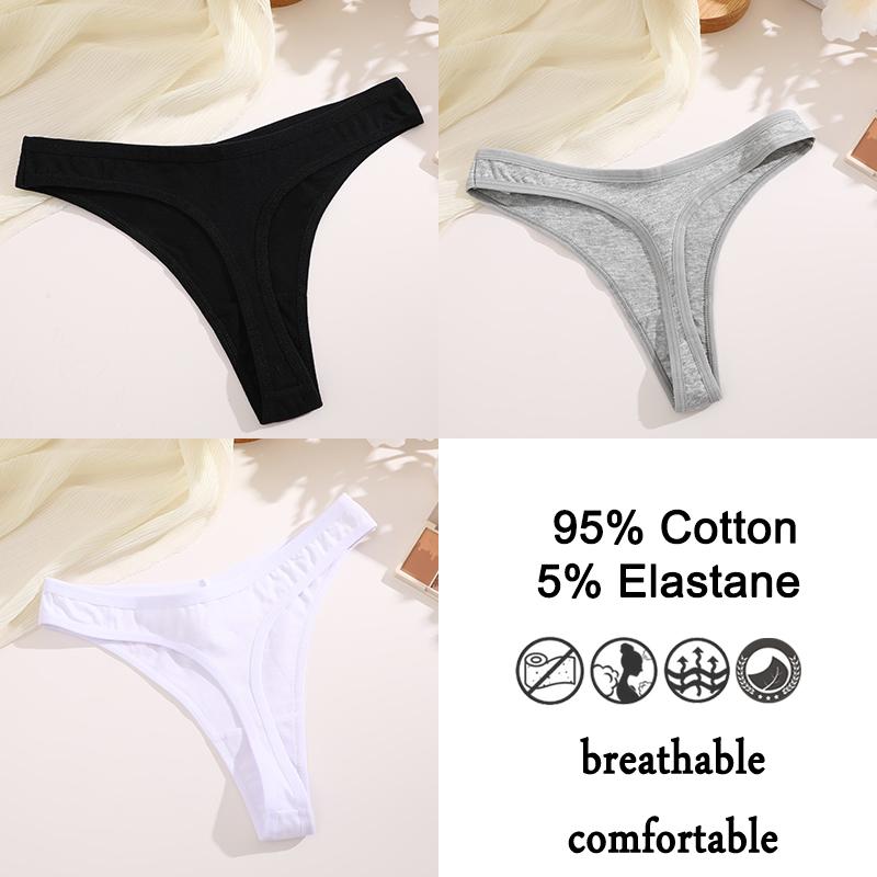 3шт/комплект хлопковые трусики стринги женские трусики сексуальное нижнее белье женское нижнее белье стринги для женщин однотонные интимные трусики