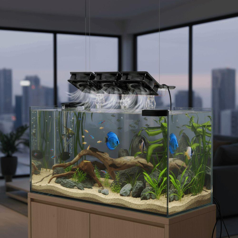 1Pcs Variable Speed Aquarium Cooling Fan USB Water Chiller Fan for Reptile Terrarium Cooling