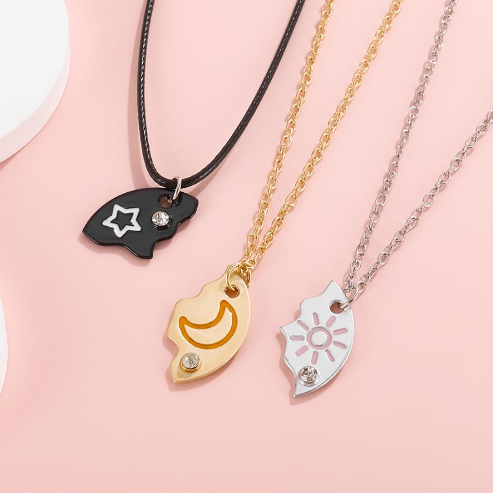 3pcs Creative Best Friend Necklace Pizza Shape Cartoon Pendant Necklace Children