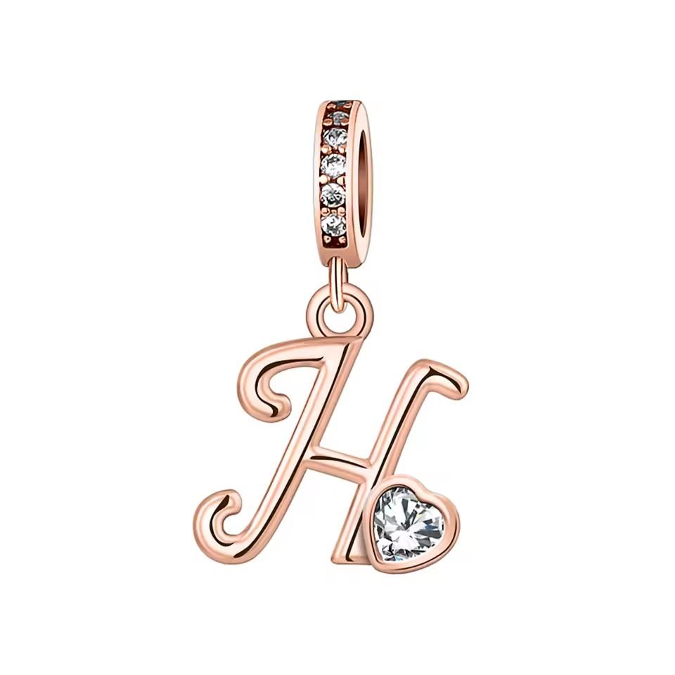 Новый медный с покрытием Rose Gold, Light Gold, двухцветный, с 26 английскими буквами, подвеска-шарм, совместим с браслетами, ожерельями, для самостоятельного изготовления украшений