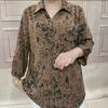 Middle-aged Elderly Fashion Shirt Loose New Autumn Mother Women's Casual Top Printed Shirt