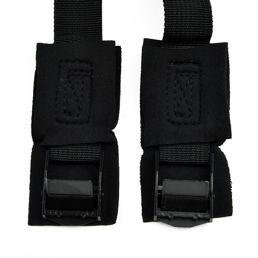 1 Pair Straps 9.8 Ft Car Roof Rack Buckle Lashing Tie 300cm X 2.5cm Black