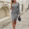Women Elegant Fashion Beautiful Dresses Party Evening Female Slim Fit Hip Long Sleeve Dress