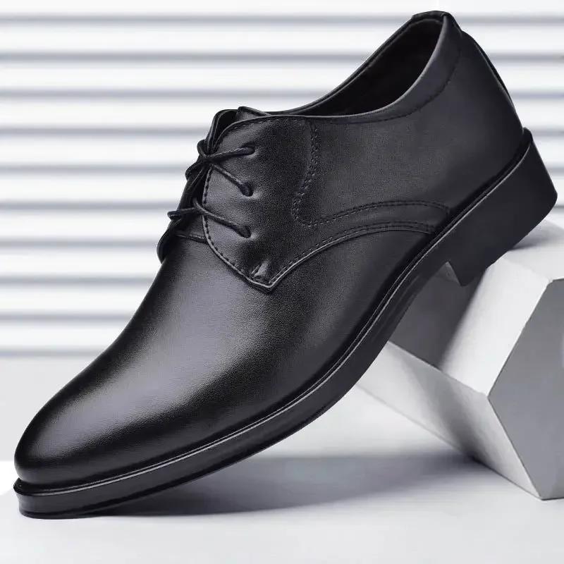 Fashion Men's Formal Shoes Business Official Leather Casual Social Shoe Male Office Luxury Designer Black Legitimate 2024 Trend Italian