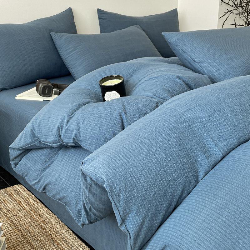 Four-piece set of pure cotton on the bed, new cotton quilt cover, quilt cover, bed sheet, bedding, dormitory student three-piece set