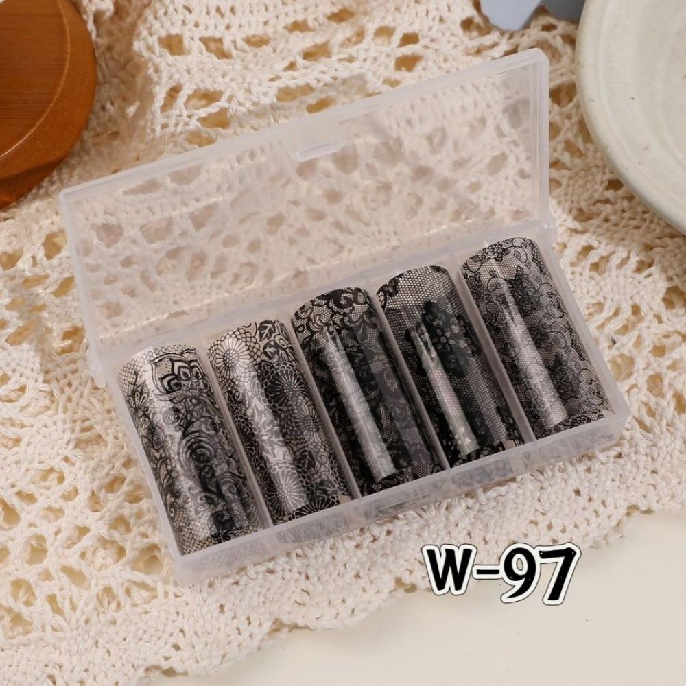 Laser Nail Stickers Black White Nail Decals Fashion Manicure Decals  Manicure DIY