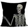 Home Decor Skeletons Making Hand Gestures Pillow Cover Pattern Cushion Cover Suitable For Sofa Bedroom Car Pillow Cover