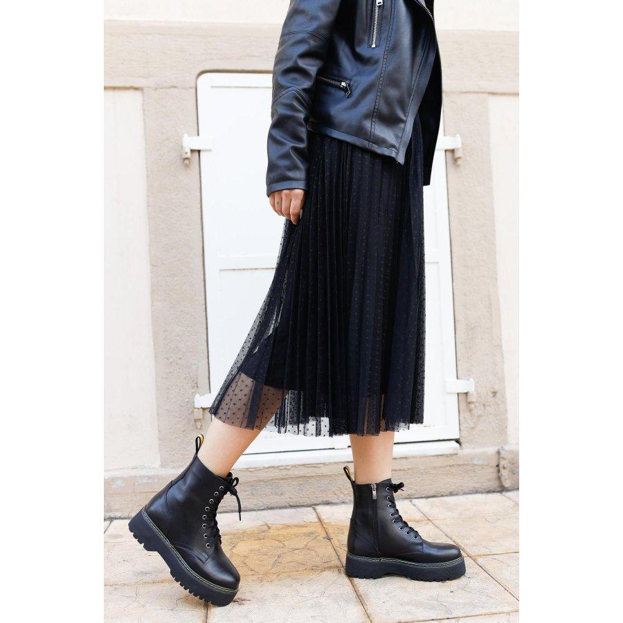 Women's Genuine Leather High Soled Casual Boots