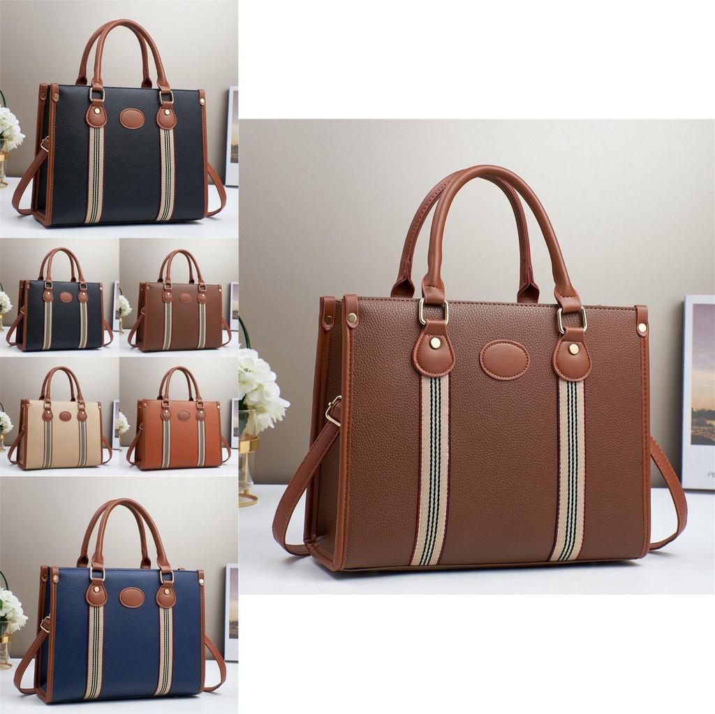 Современная большая сумка-тоут из полиуретана со стильными цветовыми сочетаниями для повседневной моды