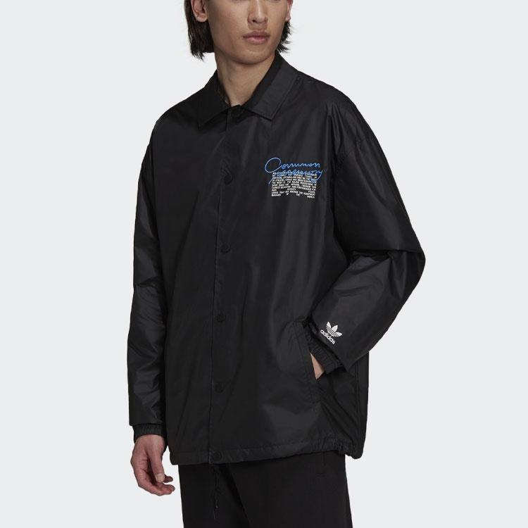 Мужская спортивная куртка adidas originals C.M.P.COACH JKT Однотонная С отложным воротником Черный H13510