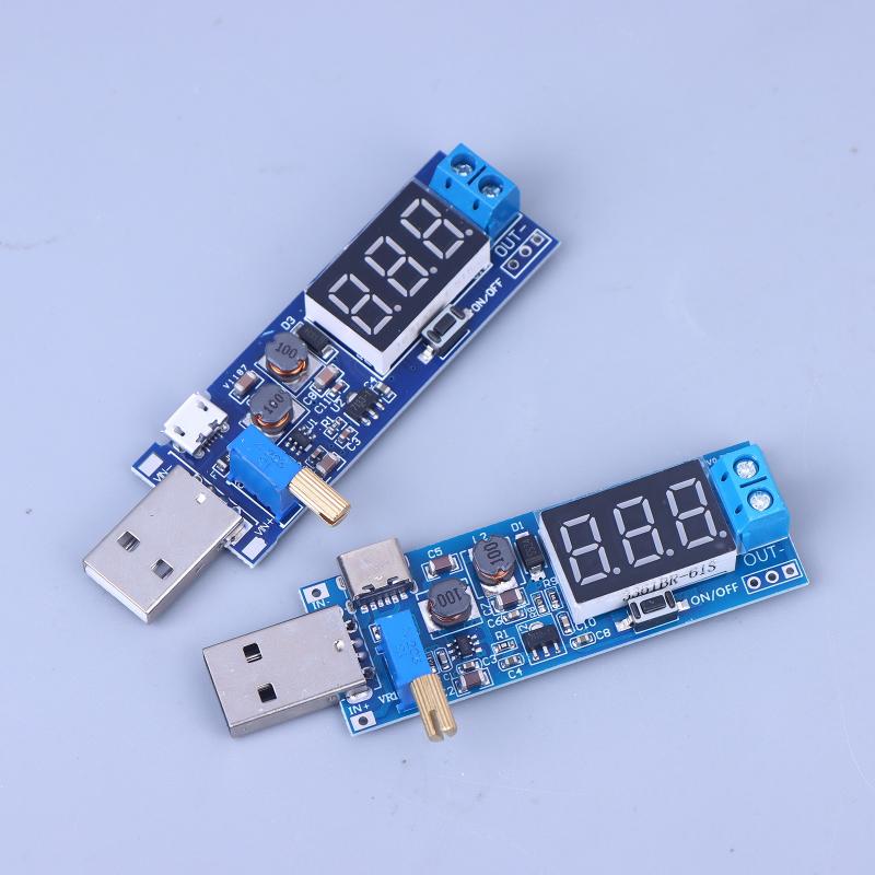 USB Повышающий / Понижающий Модуль Питания Преобразователь Повышающий DC-DC 5В в DC 1.2В-24В Регулируемый Выход