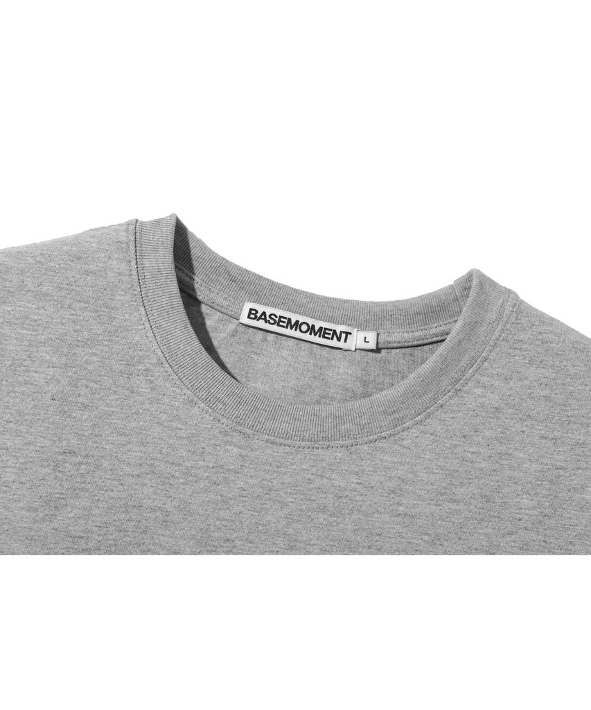 BASEMOMENT Bio Cotton Crop T-Shirt Melange Gray