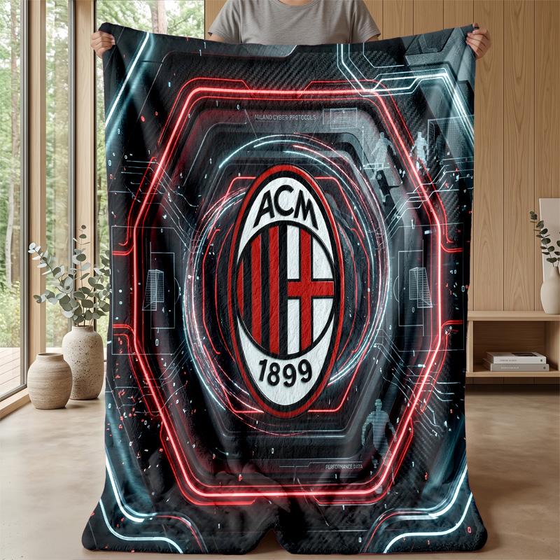 AC Milan Theme blanket Soft Flannel Blanket Plush Throw Blanket Cozy Sofa Bed Blanket for Home Decor