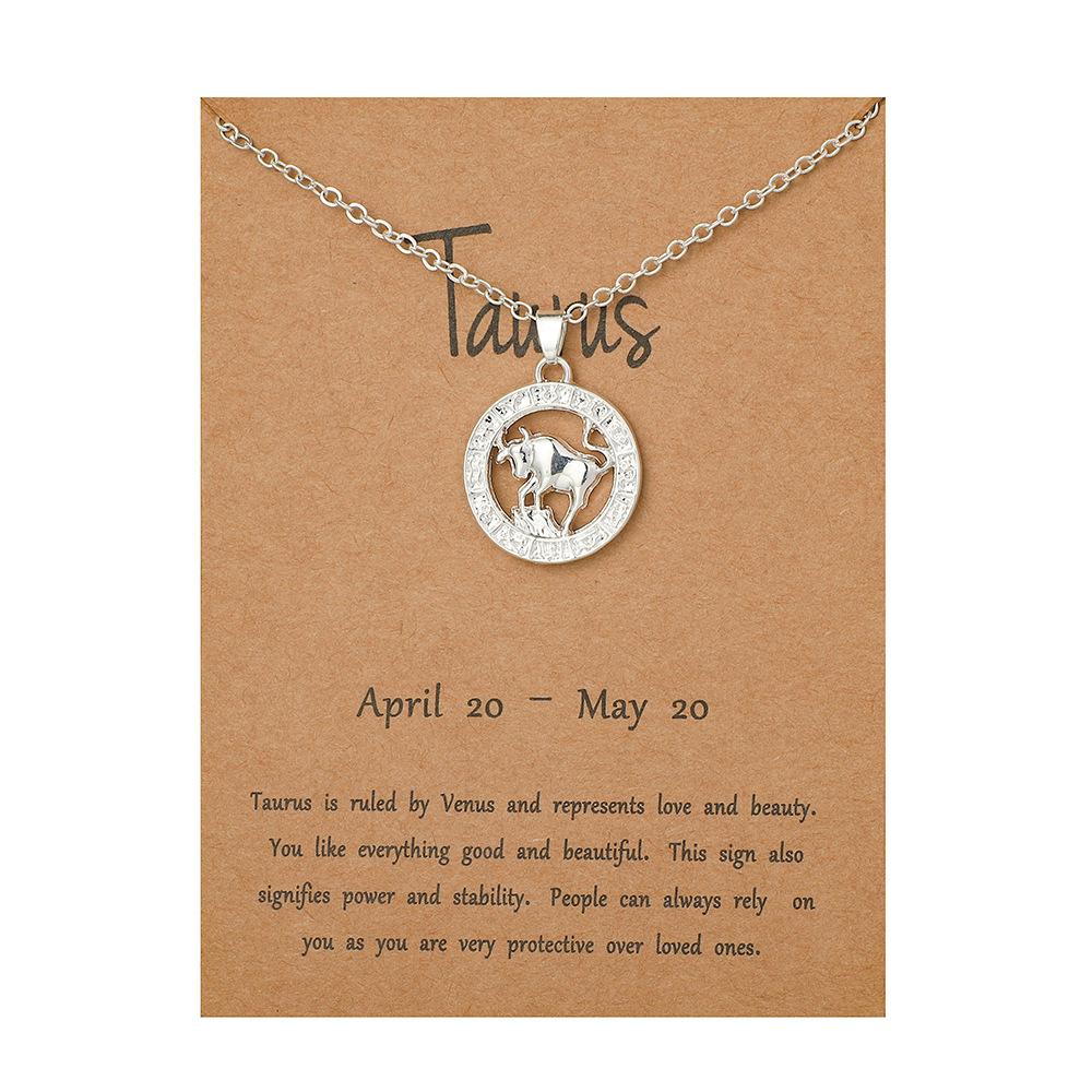 3D 12 Созвездие Ожерелье Подвеска Ювелирные Изделия, Подарок с Открыткой