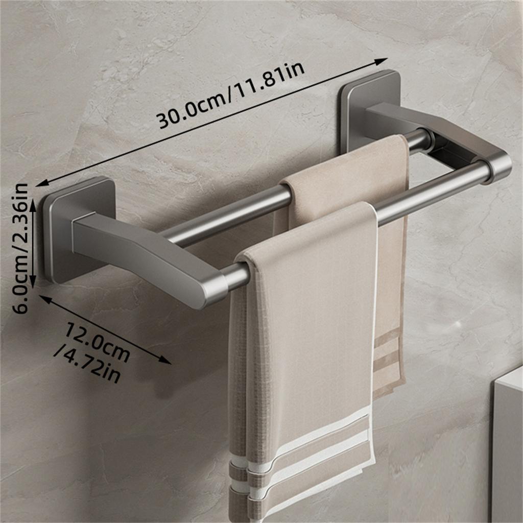 Wall Mounted Towel Rack Bathroom Storage Rack No Drilling Bathroom Horizontal Bar Towel Rack Kitchen Bathroom Accessories