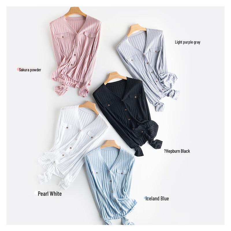 Raphenny Women's V-Neck Knitted Long-Sleeve Cardigan