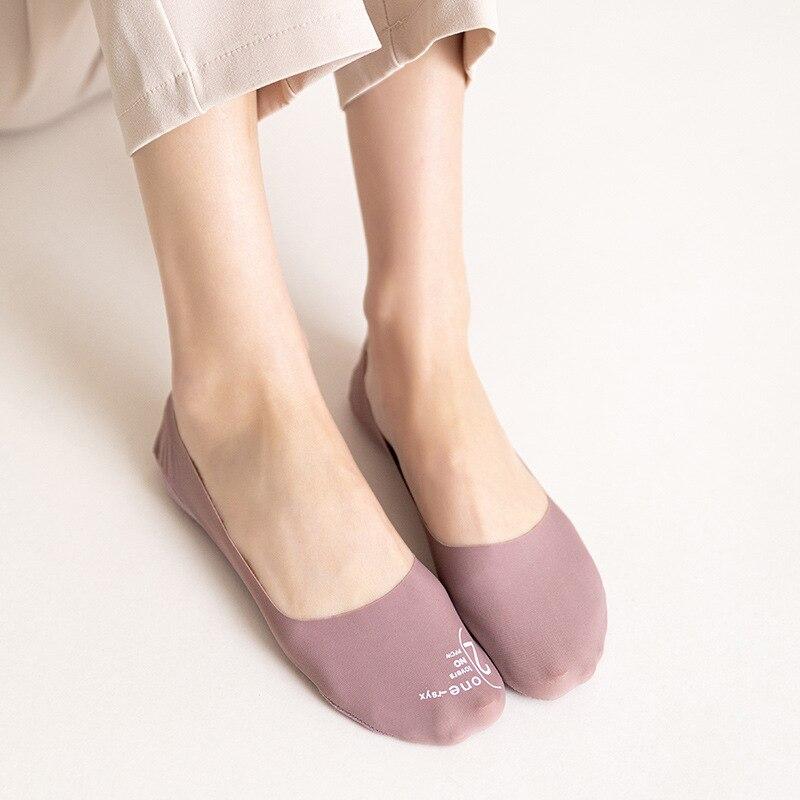 Летние женские тапочки с низким вырезом, бесшовные шелковые носки-лодочки, силиконовые нескользящие ультратонкие дышащие невидимые носки