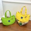 Cartoon embroidered banana bag, cute childlike canvas bag, convenient handbag for office workers, mother's hand bag when going out