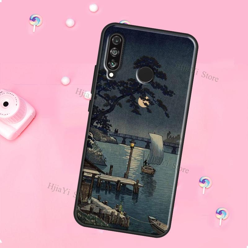 Чехол в японском стиле укиё-э для Huawei Honor Magic 5 Lite X8 X9 X8a X9a 50 70 P20 P30 P40 P50 P60 Pro P Smart 2019