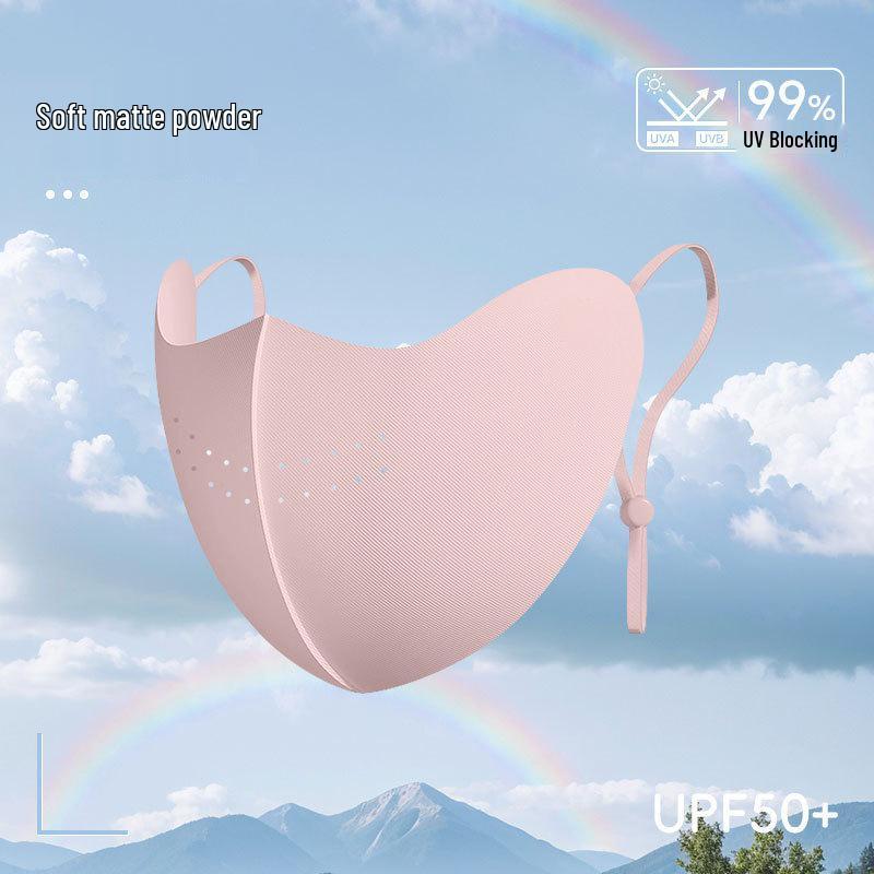 Дышащая маска для лица с защитой от солнца UPF50+ с регулируемыми ушными петлями для езды на велосипеде на открытом воздухе, весенне-летняя 3D-дизайн из ледяного шелка