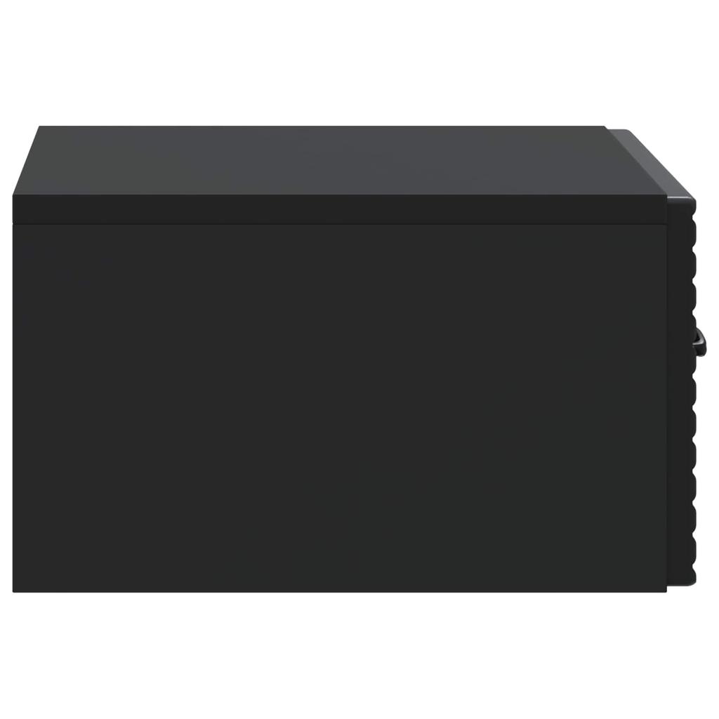 Wall Mounted Nightstand Black 49 x 34.5 x 20 cm
