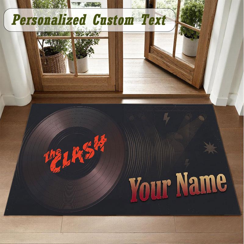 Crystal Velvet Square Rug Custom NameThe Cure Pattern Non Slip Home Floor Decor Rug