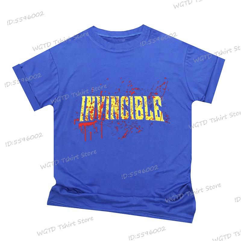 Принтованные футболки Invincible с брызгами крови для мужчин женщин мерч Харадзюку уличная одежда футболка взрослая аниме для мужчин женщин футболка