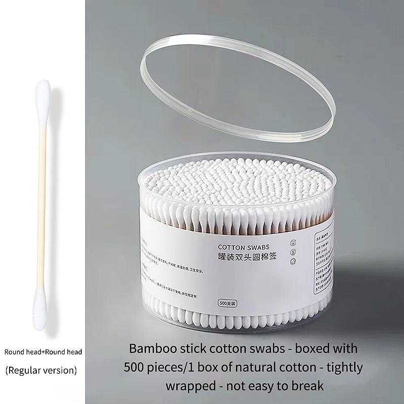 1000 шт. Ватные палочки с двумя наконечниками, многофункциональные, из натурального абсорбирующего хлопка и деревянных палочек, в индивидуальной упаковке, для макияжа и макияжа