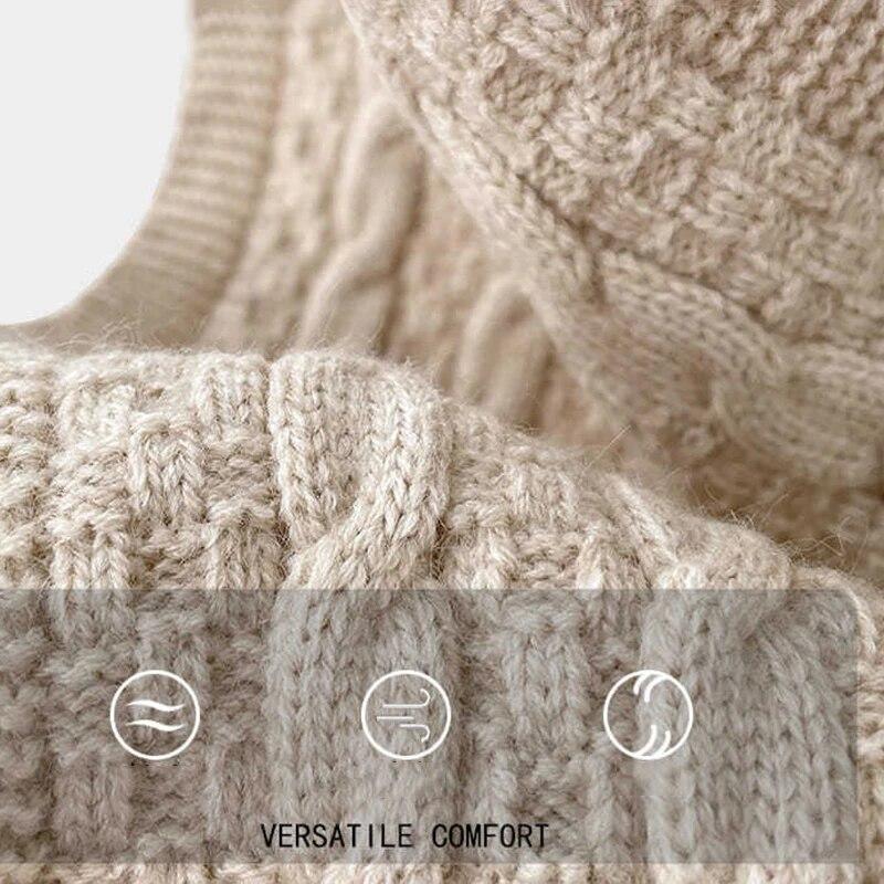 Knitted Hooded Shawl Sweet Fashion Scarf Outdoor Warm Comfortable Solid Color Shoulder Lapping Knit Accessories Autumn Winter