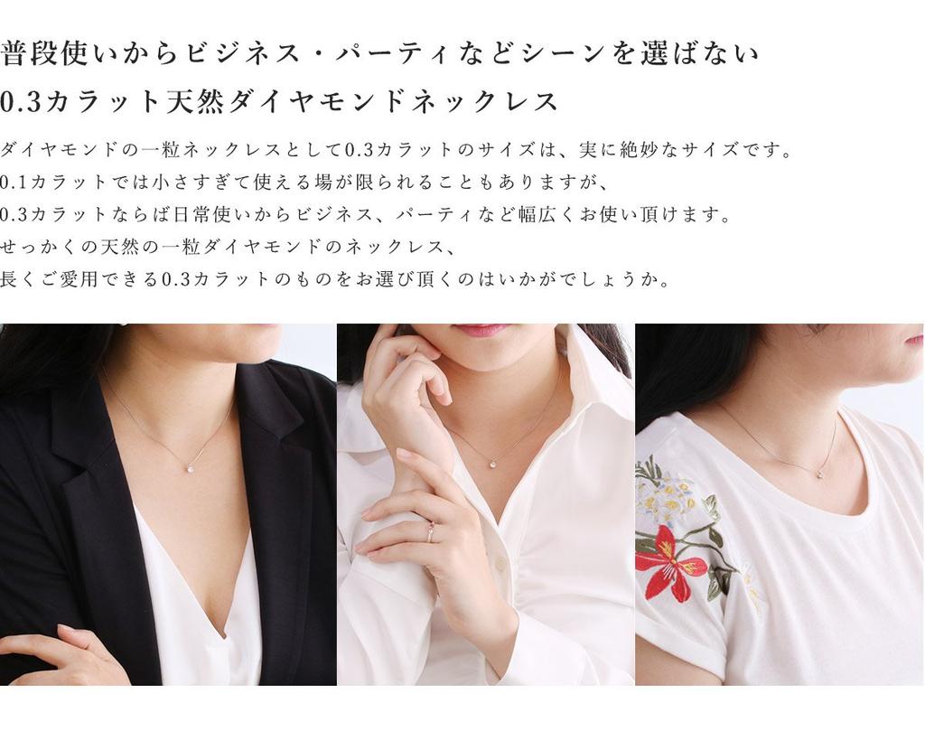 Platinum Diamond Necklace with a Single for Diamond, 0.3 Carat, Women.