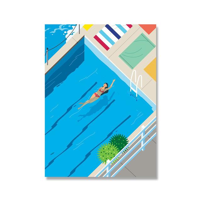Скандинавская абстрактная настенная живопись, печать на холсте с изображением пловца в бассейнах