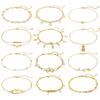 12 шт. ts для женщин и девочек, набор золотых браслетов, многослойная пляжная регулируемая цепочка в стиле бохо, ювелирные изделия для ног