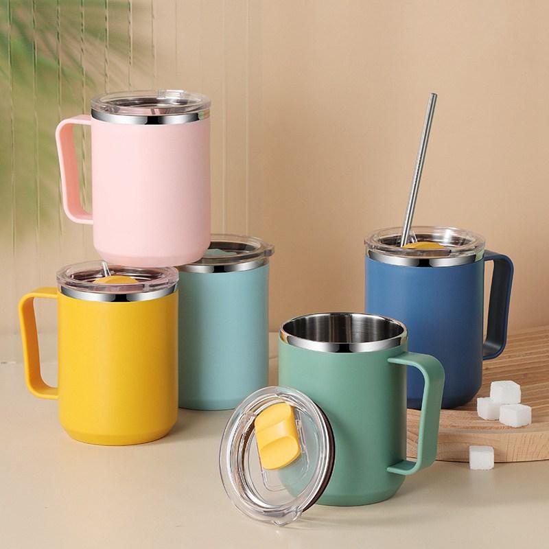 Стеклянная кружка для воды, ручка в стиле Ins, скандинавский стиль, простая офисная чашка для послеобеденного чая, кофе, нержавеющая сталь
