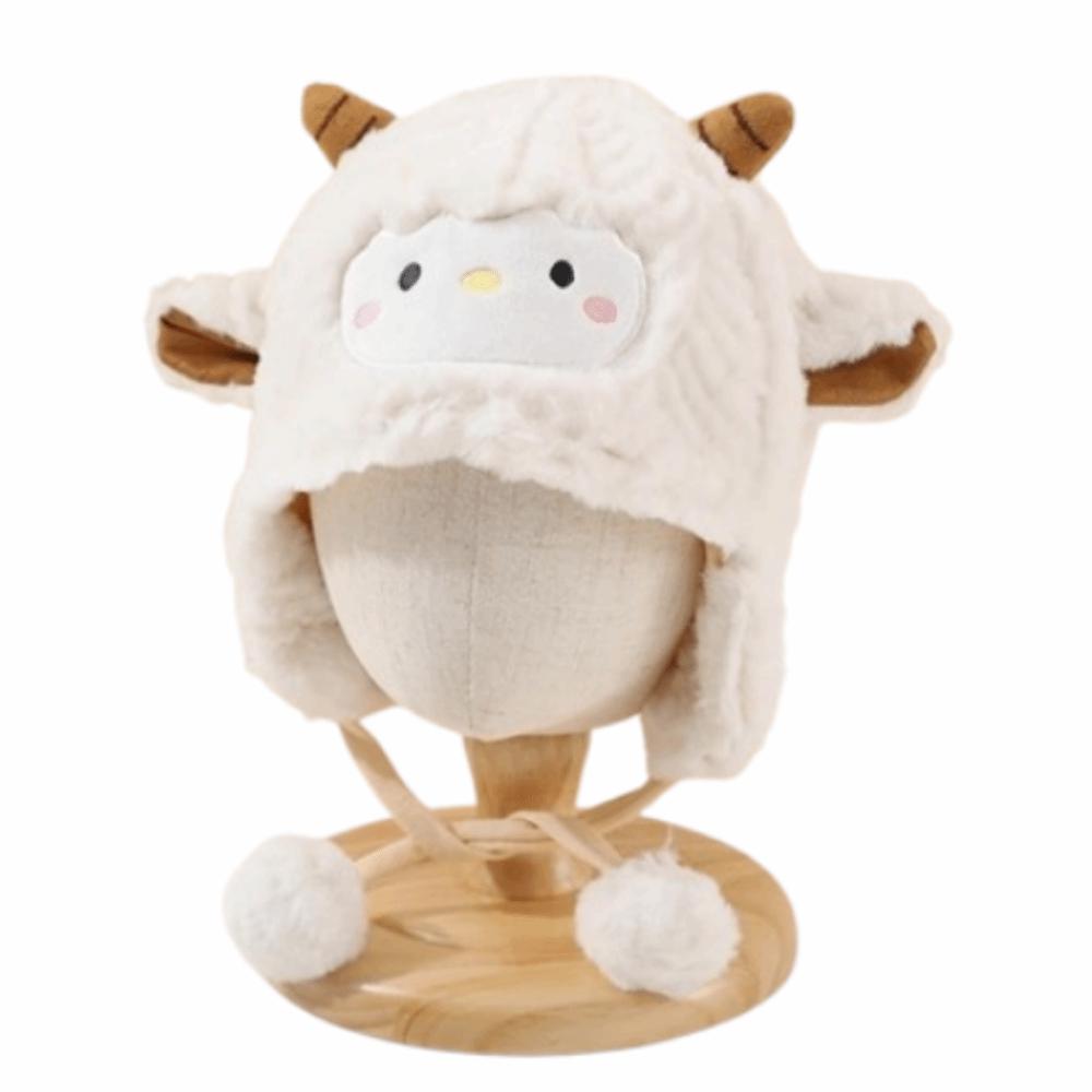 Thickened Cute Sheep Hat Soft Baby Warm Caps Funny Cartoon Beanie Caps Cold Weather Wear