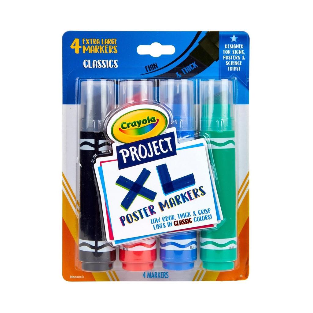 CRAYOLA Маркеры для плакатов Extra Large, Классические цвета, 4 шт.