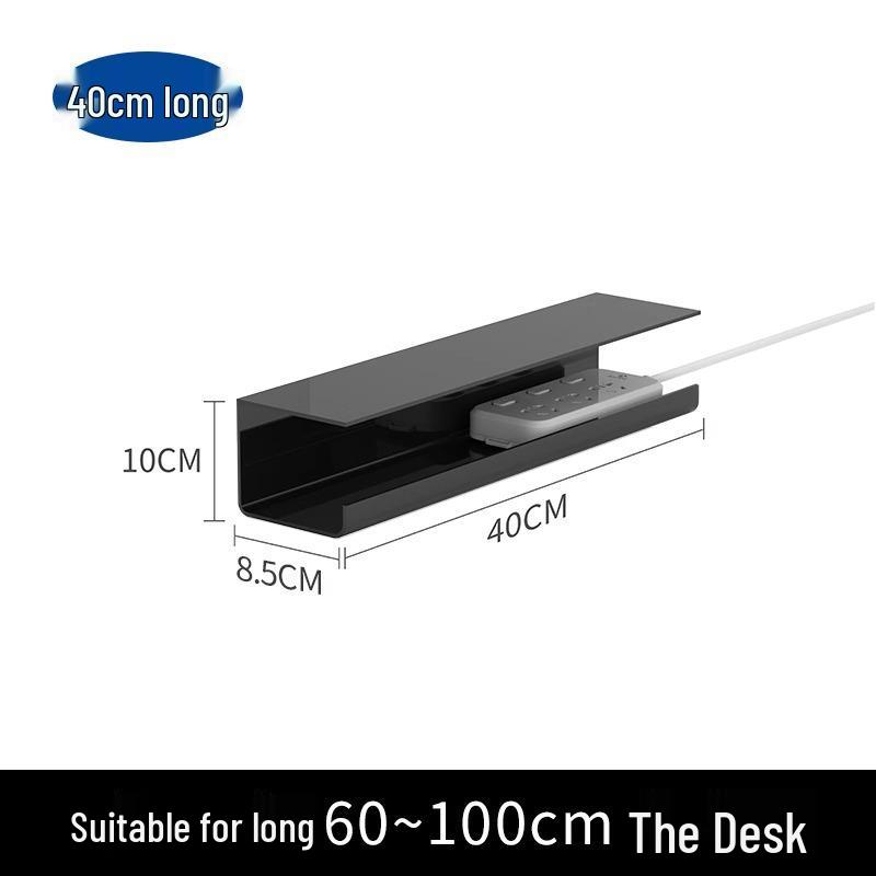 Under-Desk Cable Management Rack: No-Drill Wire Storage, Power Strip Fixing, Desk Organizer Box.