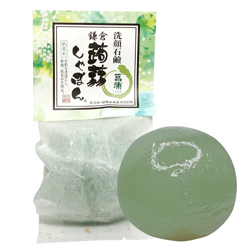 Konnyaku Soap Kamakura Konnyaku Soap Iris Soap Facial Cleansing Soap Contains Ceramide For Those with Dry and Sensitive Skin (80g)