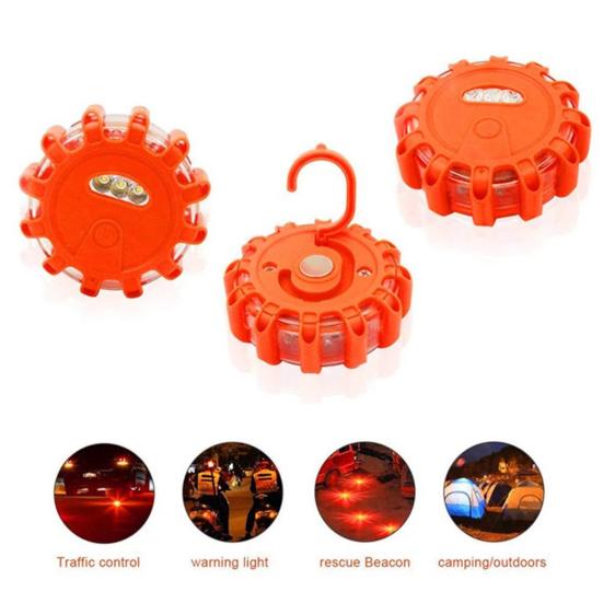 2/3Pcs LED Road Flares Emergency Light Kit Waterproof Compact Portable Roadside Safety Flashing Warning Flares Lights