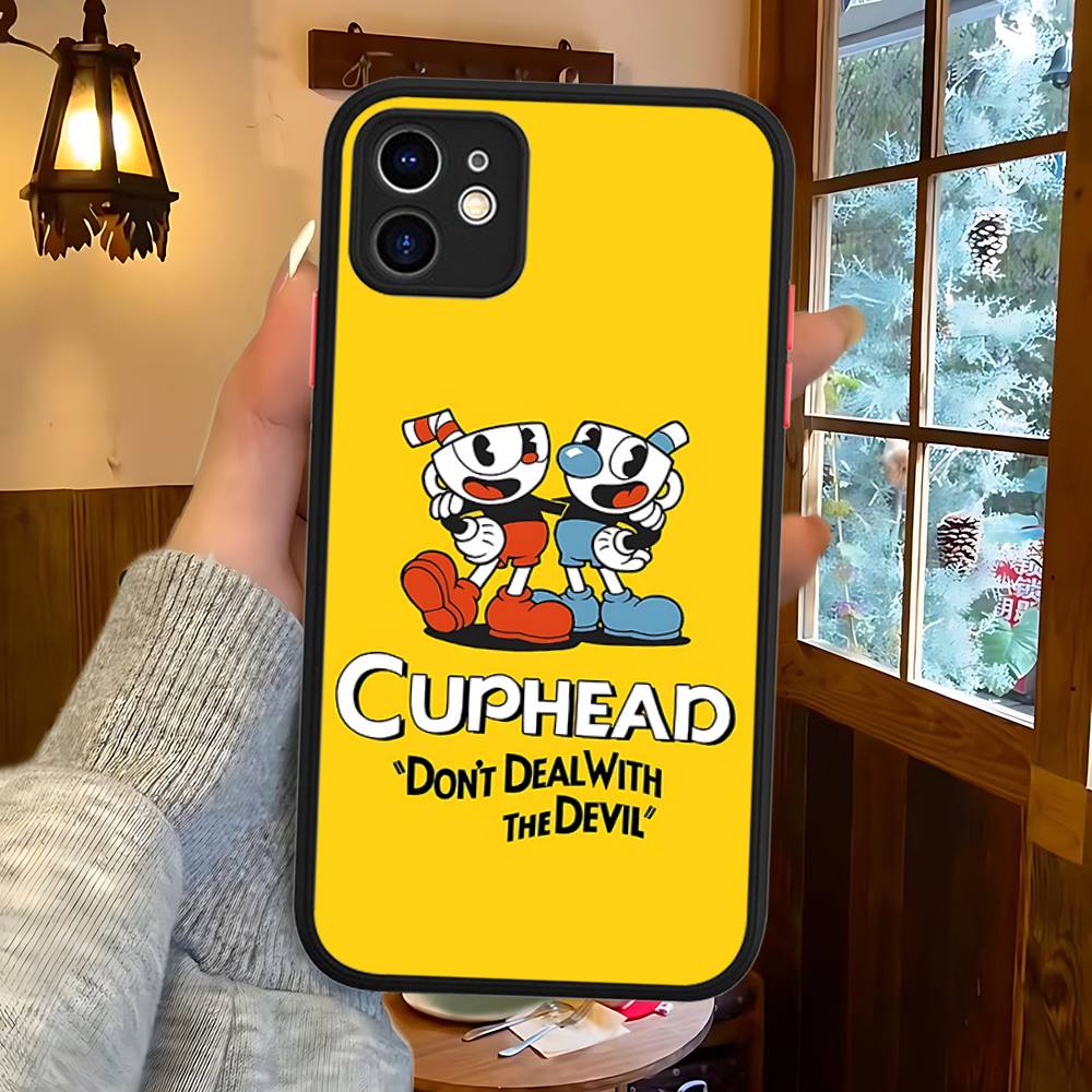 Чехол для телефона C-Cuphead Classic Game для iPhone 16 15 14 13 12 11 Pro Max XS Max X Plus Матовый ударопрочный чехол