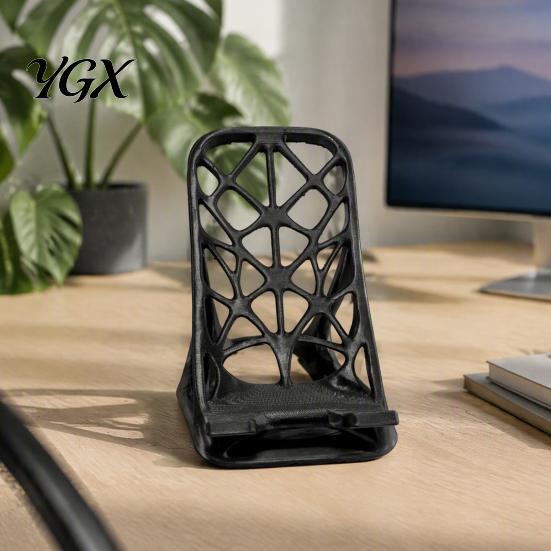 Adjustable Smartphone Cradle 3D Printed Phone Holder, Desktop Mobile Stand, Hollow Design Office Desk Accessories Universal Organizer for Living Room